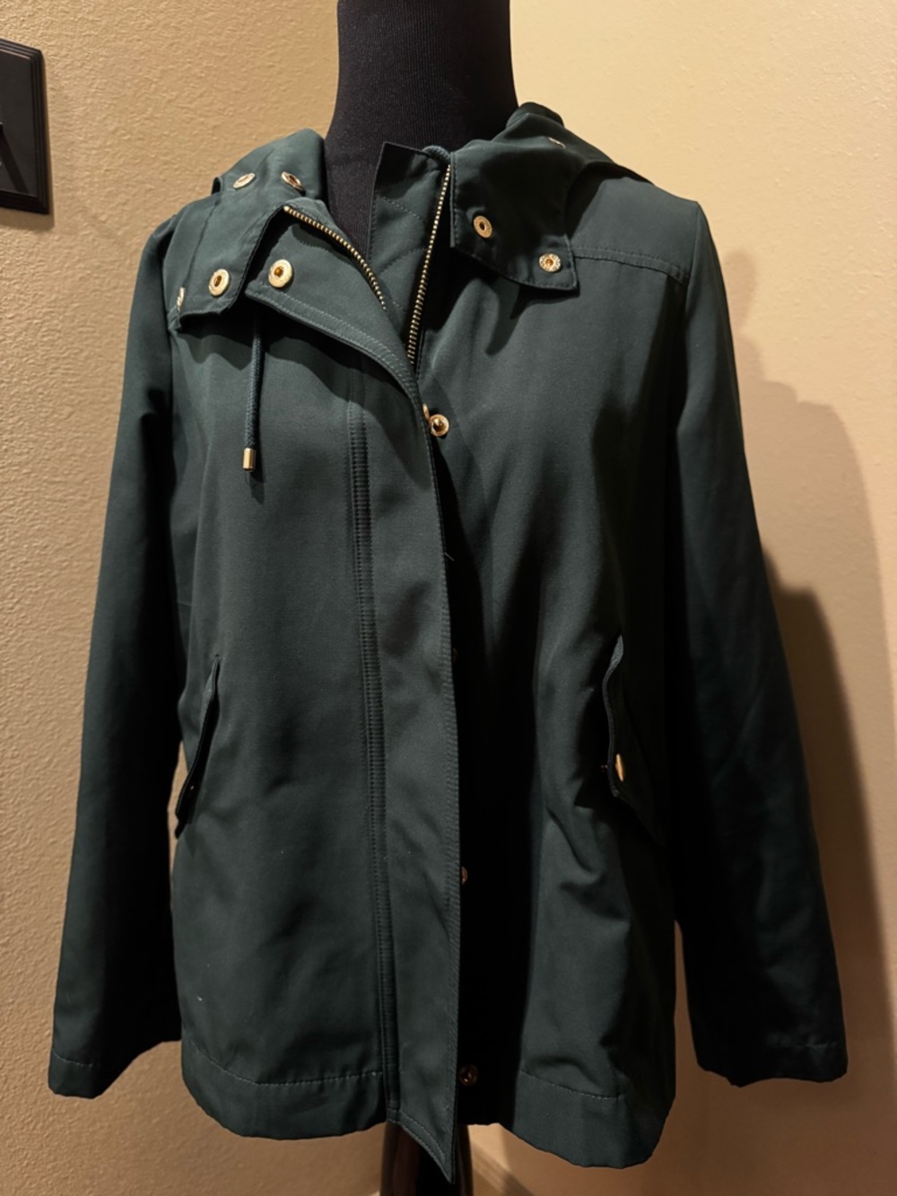 LOFT Dark Green Hooded Jacket XSP - Picture 2 of 4